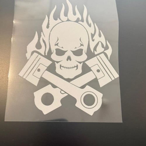 Motosiklet Çanta Üzeri  Sticcer Kuru Kafa 17*13cm 