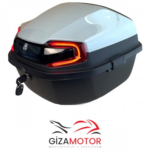 Işıklı- Sırt Dayamalı Motosiklet Çantası  AÇIK NARDO GRİ 33Lt