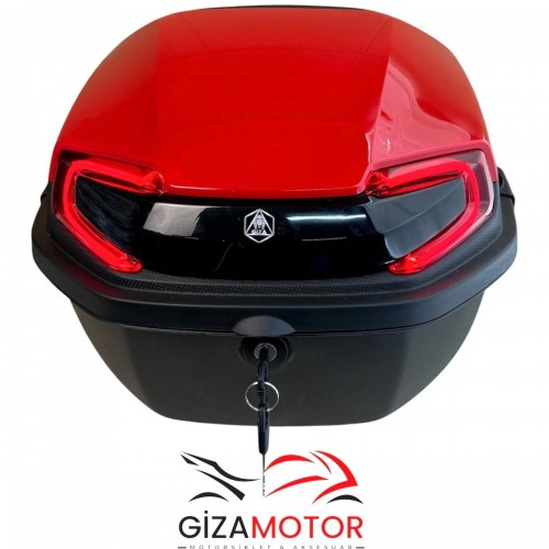 Işıklı- Sırt Dayamalı Motosiklet Çantası  BORDO 33Lt