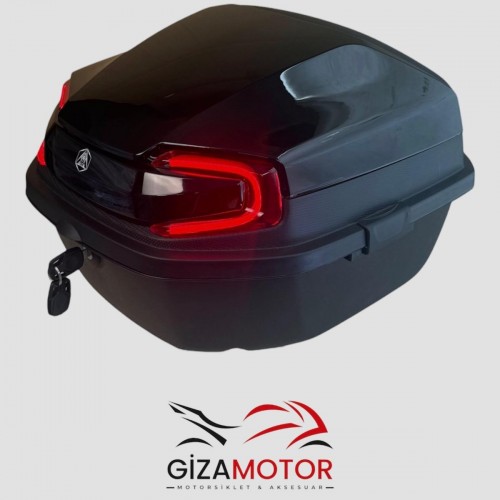Işıklı- Sırt Dayamalı Motosiklet Çantası SİYAH 33Lt