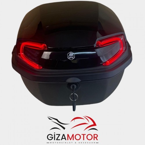 Işıklı- Sırt Dayamalı Motosiklet Çantası SİYAH 33Lt