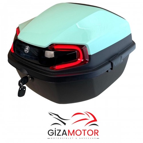 Işıklı- Sırt Dayamalı Motosiklet Çantası SU YEŞİLİ 33 Lt