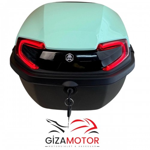 Işıklı- Sırt Dayamalı Motosiklet Çantası SU YEŞİLİ 33 Lt