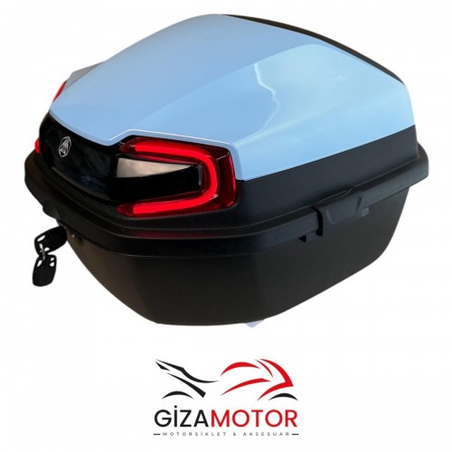 Işıklı- Sırt Dayamalı Motosiklet Çantası BUZ MAVİSİ 33Lt