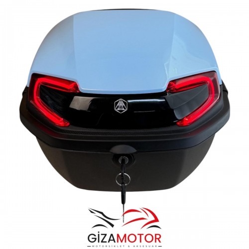 Işıklı- Sırt Dayamalı Motosiklet Çantası BUZ MAVİSİ 33Lt